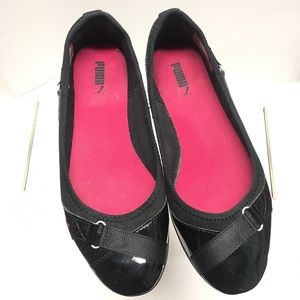 Black Puma Ballet Flats Sz 9